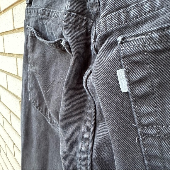 Levi’s Silvertab Loose Black Raw Hem High Rise Jeans Vintage 90s - Picture 8 of 11